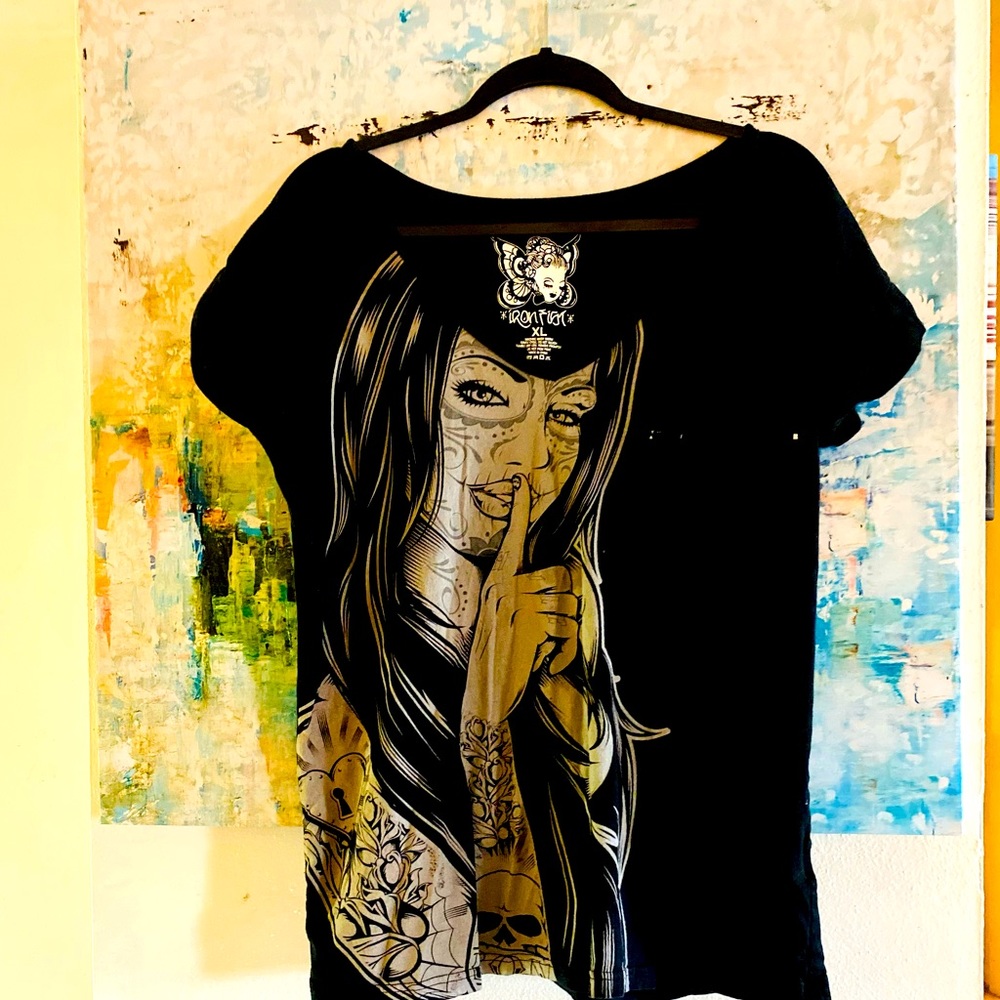 Iron Fist Tattoo Girl Pocket Tee